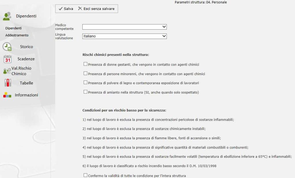 Pag. 4 3 Parametri dell unità Per inserire i parametri dell unità, cliccare su.