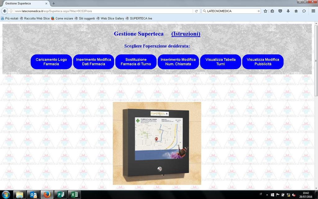 scaricare la versione più aggiornata di istruzioni di gestione della SUPERTECA Il software di gestione LA TECNOMEDICA permette al farmacista di: 1) 2) 3)