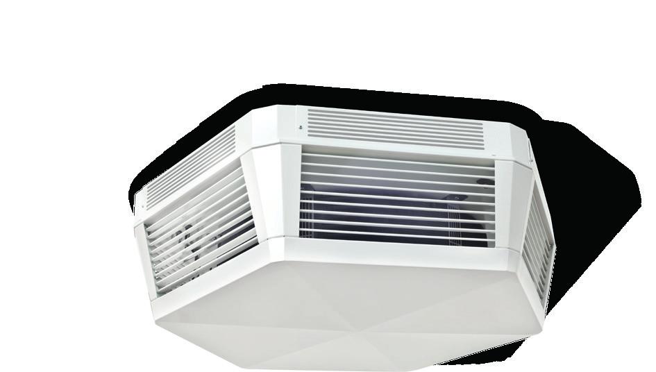 Ventilatore a soffitto con componenti per aria miscelata Aspirazione aria esterna attraverso la