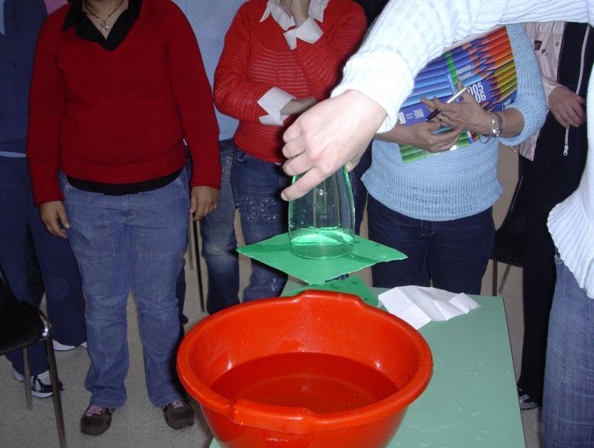 MATERIALE OCCORRENTE: 1Bicchiere di vetro; 1 Fogli di cartoncino; Dell acqua.