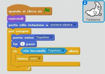 caso. Il primo nemico: il Fantasma Selezionamo un nuovo sprite dalla libreria: il Fantasma.
