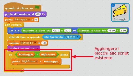 Gestione del punteggio più alto e del Game Over Aggiungiamo una variabile HighScore in cui