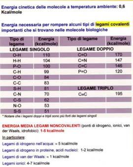 Tipi: 1) legami ionici (elettrostatici), 2) legami di idrogeno, e 3) interazioni di van der Waals.