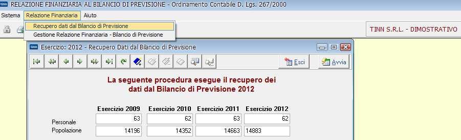 Previsione Ufficiale (se non è stata già effettuata). FLUSSO DI LAVORO Inserimento dati aggiuntivi (popolazione e n.