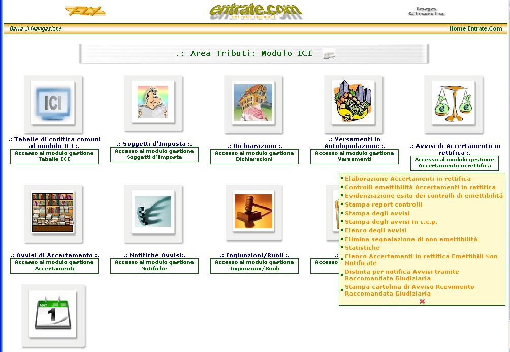 Fig. 7 Elenco delle funzioni relative al modulo