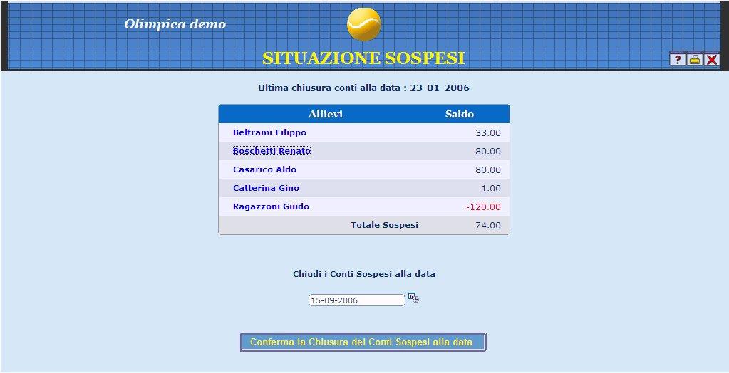 Schede contabili Potete gestire i conti con i vostri allievi, sia per i