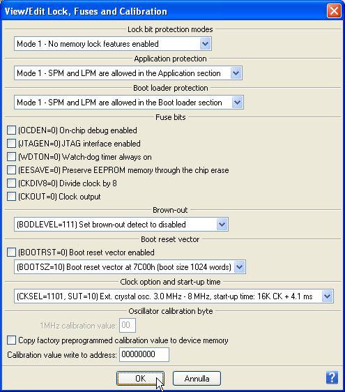 grifo ITALIAN TECHNOLOGY h) Caricare il file HEX da programmare nella FLASH tramite l'apposita finestra si dialogo aperta con il menù File Carica.