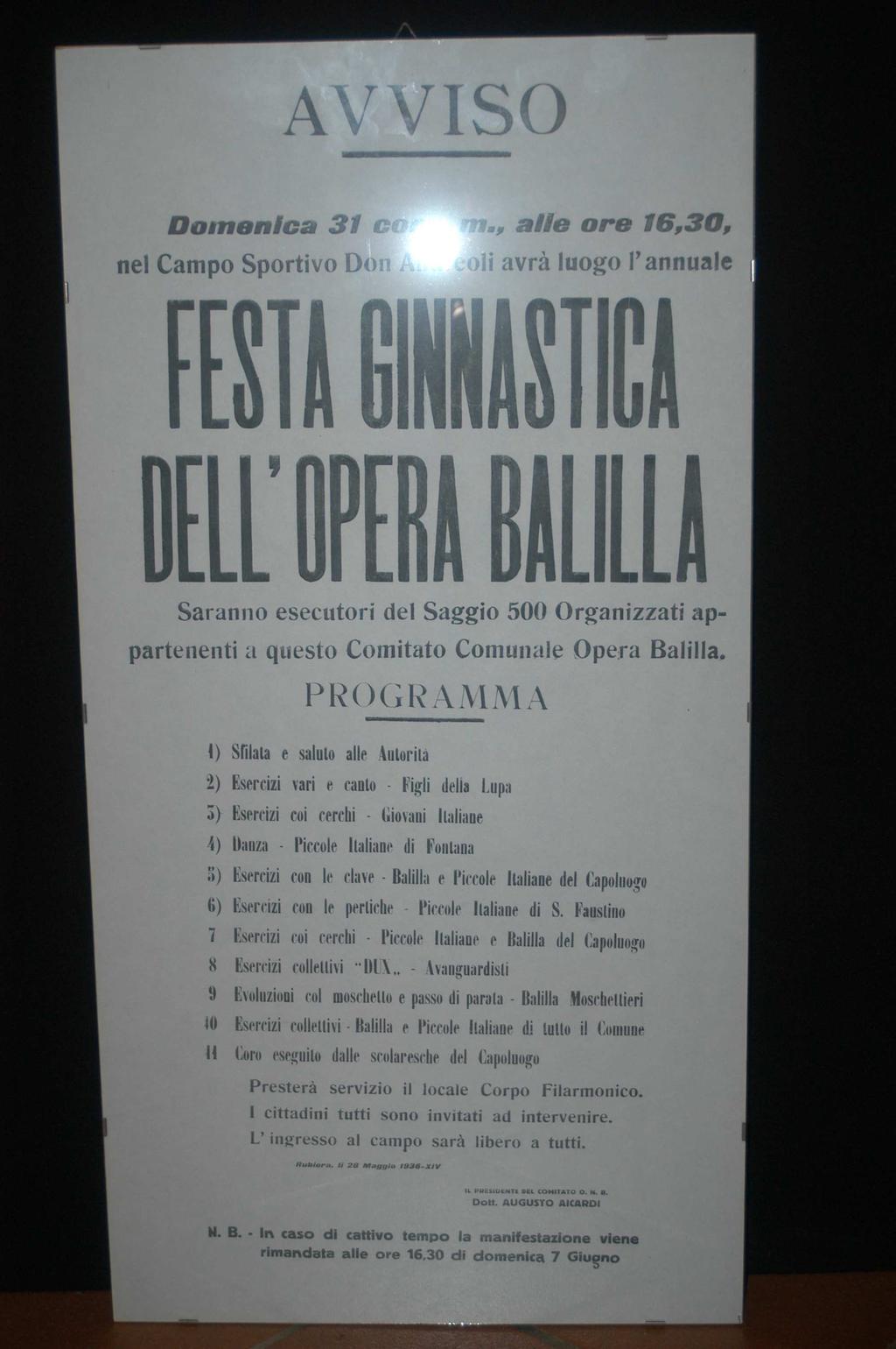 -33- Questa immagine non fa riferimento ad uno dei manoscritti di Augusto Aicardi, ma ad un evento patrocinato dal suo comitato di cui lui era a