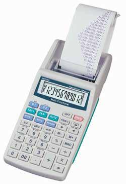 CALCOLATRICI SCRIVENTI - ALIMENTATORI PER CALCOLATRICI CASIO HR-8TEC Mini calcolatrice stampante a 12 cifre. Velocità di stampa: 1,6 righe al secondo.
