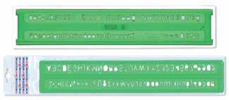 1 pz NORMOGRAFI ARDA Normografi per matita e china, in plastica trasparente verde,
