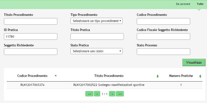 4. Area Pratiche In qualunque momento è possibile accedere alla propria pratica tramite il menu PRATICHE.