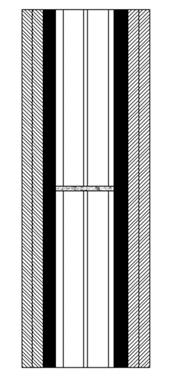 Esempi di contropareti Parete composta da: -tramezze porizzate a fori verticali (dimensioni nominali: 8 cm x 50 cm x 5 cm; peso: 8,7 kg), giunto orizzontale di malta di allettamento continuo