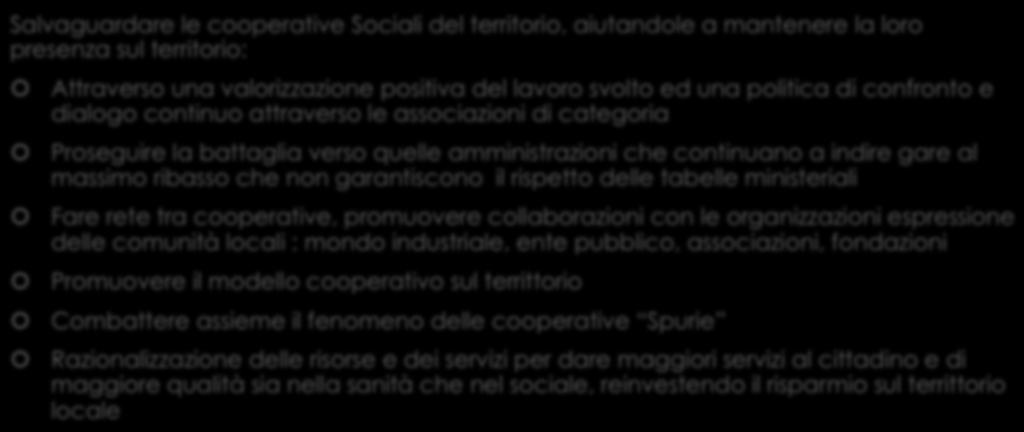 Cosa fare per la Cooperazione Sociale?