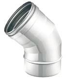 Serie 300 Canne fumarie in acciaio inox AISI 316 307 CIG - Curva 45 80 100 120 130 140 144 151 158 162