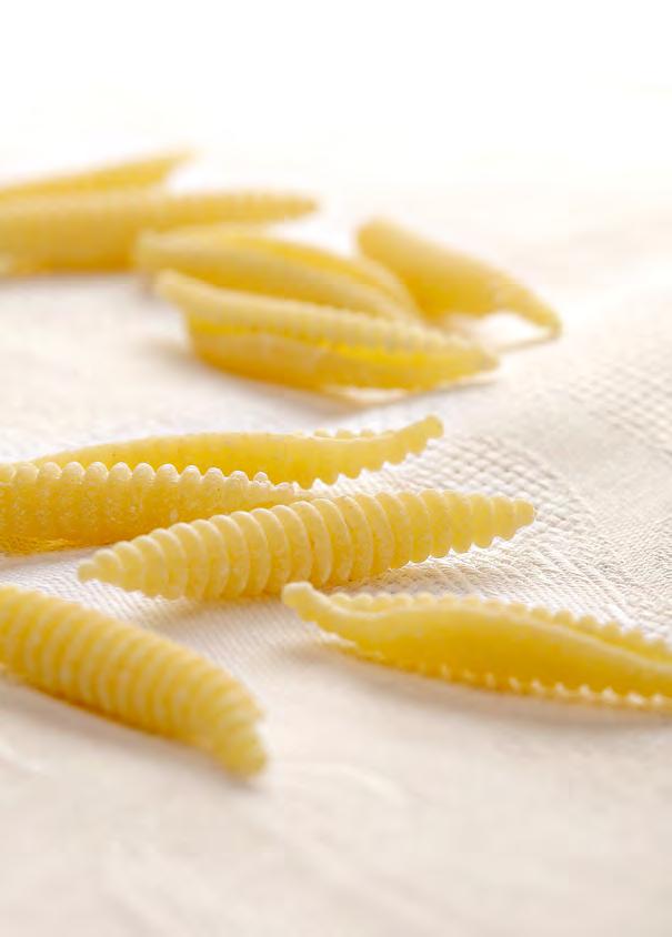 Ispirati dalla pasta fatta in casa secondo la più antica tradizione, la nostra pasta nasce esclusivamente da trafile in bronzo, metodo che consente di ottenere una pasta rugosa, bella da vedere e