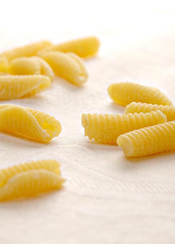 Ispirati dalla pasta fatta in casa secondo la più antica tradizione, la nostra pasta nasce esclusivamente da trafile in bronzo, metodo che consente di ottenere una pasta rugosa, bella da vedere e