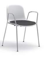 MNI CUSHION R-4L DESIGN: WELLINGLUDWIK 972 Descrizione: sedia con braccioli con fusto in acciaio cromato o verniciato, scocca in polipropilene e cuscino fisso.