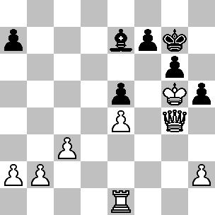 27...d6! 28.e4 Ancora una volta l'unica mossa contro il matto, che sarebbe stato inevitabile dopo 28.Cxf3? g5+. 28...f2 29.Cf3 fxe1d 30.