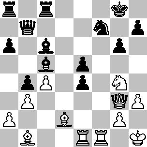 f5 Dopo aver assicurato la stabilità al centro della scacchiera, il B. gioca le sue briscole. 34...Tf8 35.Axe4 Axe4 36.Cf6+ Rg7 37.Cxe4 Ad4 38.Dh4 Tae8 39.Tf3 h5 40.Tef1 De7 41.