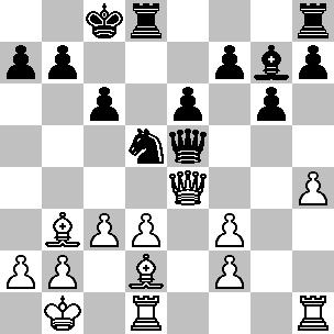 19 h5 Questa mossa pone nuovi problemi al B. legati alla difesa del debole pedone in h4. 20.d4 Dc7 21.Ag5 Af6 22.Ac1 The8 23.c4 Ce7 24.Af4 Da5 25.Ae3 Cf5 26.c5 Te7 27.Td3 Ted7 28.