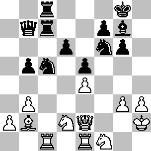 6. 0-0 Ae7 7.d4 cxd4 8.Dxd4 d6 9.b3 0-0 10.Td1 Cbd7 11.Ab2 a6 12.De3 Db8 13.Cd4 Axg2 14.Rxg2 Qui la posizione del Re bianco è debole da un punto di vista statico e quindi il N.