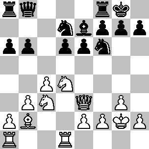 e4 Db7 Solo adesso, ossia quando il cambio delle regine è impossibile, il N. sistema la propria lungo la diagonale a8-h1. 17.De2 Tfc8 18.h3 Af8 19.Rh2 g6 20.Te1 Ah6 21.Tcd1 Ag7 22.Aa3 Ce8 23.