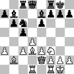 ..a5 oppure 14...b5. Questo significa che il B. o mantiene l'equilibrio, oppure se vuole giocare per ottenere un vantaggio deve proseguire con... 14.Cd4 Dopo 14.Da4 può seguire 14...a5 ( 14...a6 ).