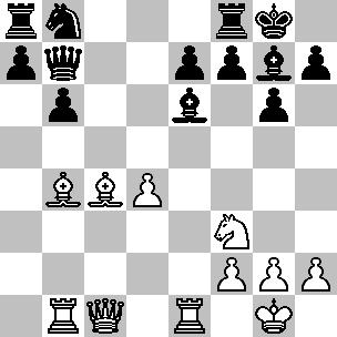 21...Dxh1+ 22.Rd2 Tad8+ 23.Rc2 Dg2 24.Rb3 Non è necessario proseguire la partita. 24...Ae6+ 25.Ac4 Axc4+ 26.Dxc4 Af6 27.Df4 Te6 Nonostante tutto il N. ha un solo obiettivo: il Re nemico. 28.