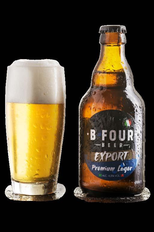 Expo - Export Premium Lager Birra a bassa fermentazione Grado alcolico 4,8% Densità zuccherina del mosto: gradi plato 10,50 Colore: EBC 7 Grado di amaro: IBU 15 Temperatura di servizio: 4-6 C Di