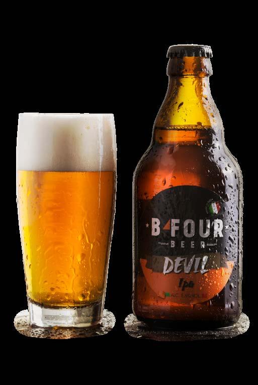 Devi - Devil Indian Pale Ale Birra ad alta fermentazione Grado alcolico 5,60% Densità zuccherina del mosto: gradi plato 13,00 Colore: EBC 12 Grado di amaro: IBU 50 Temperatura di servizio: 6-7 C