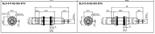 SENSORI DI SICUREZZA MONORAGGIO CENTRALINE DI SICUREZZA CONNETTORI EMETTITORE RICEVITORE S5 SL5 S300 DIMENSIONI (mm)