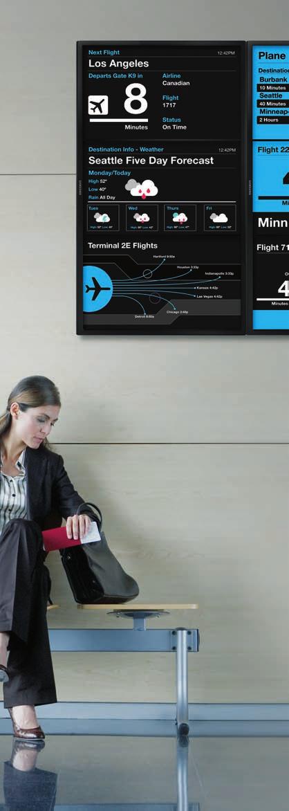 Flight information display systems (fids) I passeggeri dei viaggi aerei hanno bisogno di display che forniscano informazioni sui voli in modo chiaro e rapido da controllare.