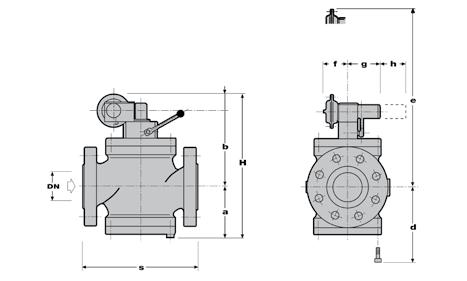 DIMENSIONI SBC 782 Ingombri e dimensioni in mm Dimensione (mm) 25 50 65 80 100 150 200 250 Pollici 1 2 2 1/2 3 4 6 8 10 S - Ansi 150/Pn16 183 254 277 298 352 451 543 673 S - Ansi 300 197 267-317 368