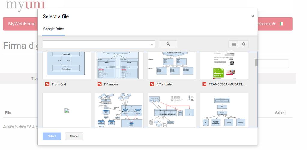 Upload documenti di firma da Cloud (es.