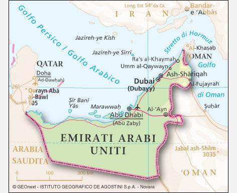 DUBAI PRESENTAZIONE DELLA DESTINAZIONE Emirati Arabi Uniti sono un Paese situato nel sud-est della penisola araba, nell Asia sud-occidentale, nella zona meridionale del Golfo Persico composto da