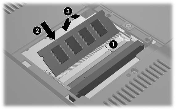 Aggiornamento e sostituzione dei componenti hardware Per inserire un modulo di memoria: a. Allineare l'incavo su un lato del modulo alla sporgenza corrispondente sull'alloggiamento della memoria 1.