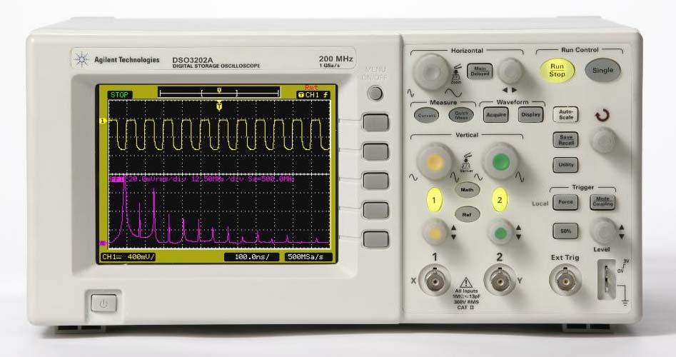 L oscilloscopio digitale Oltre alla banda passante (es. 5 MHz) è caratterizzato dalla frequenza massima di campionamento (es.