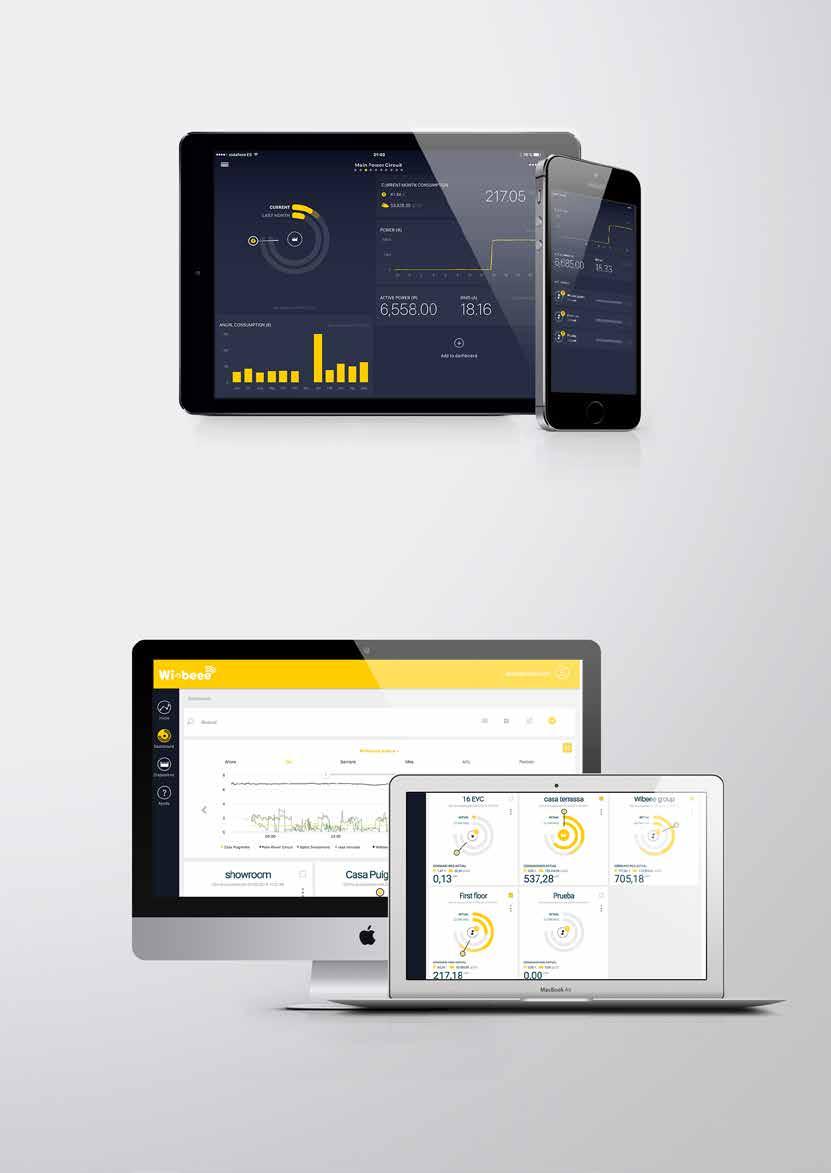 WIBEEE 7 Visualizzazione dei dati storici e in tempo reale Creazione di quadri di comando (dashboards) Analisi