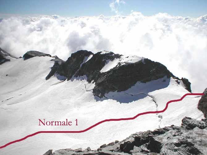 Questa via è quella classica per l ascensione invernale con gli sci, itinerario eccessivamente battuto per poter esser considerato piacevole.