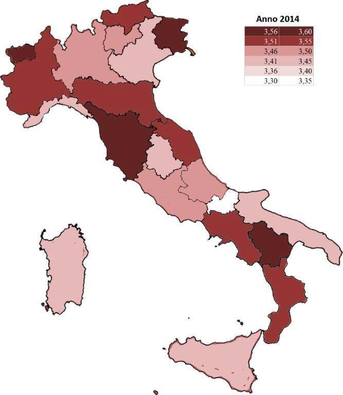 2013- giudizio medio nazionale: 3,51 2014-