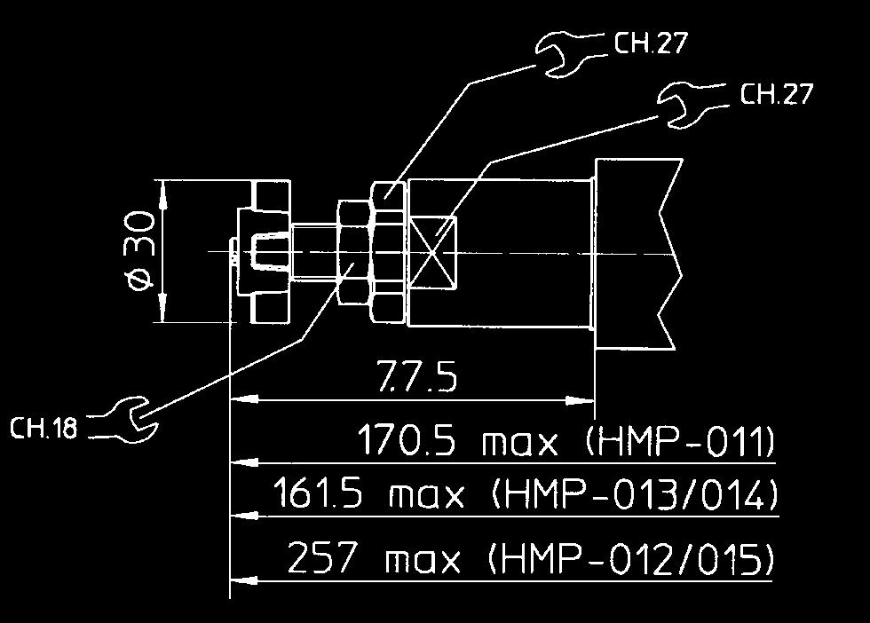 1,3 Kg HM-013 Mass: 1,1 Kg djustment device for option /V ISO 4401: 2005 Mounting surface: