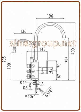 spazzolato 5017 rubinetto 5 vie 3/8" Nickel spazzolato 5017 rubinetto 5 vie 3/8"