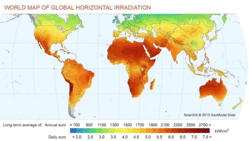 Allegato 2: Specifiche della garanzia in base alla posizione geografica Media a lungo termine della radiazione orizzontale annuale kwh/m² 700 900 1100 1300 1500 1700 1900 2100 2300 2500 2700 KLy 60