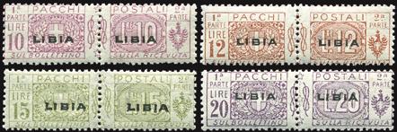 1833-19 - LIBIA, Pittorica 5 nero e azzurro senza