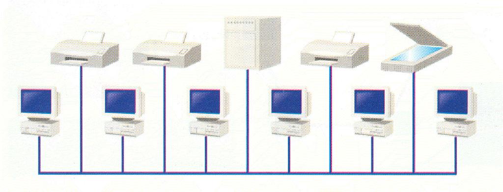 Rete a bus (lineare) Topologia delle reti I computer sono connessi tutti ad uno stesso tronco di linea principale