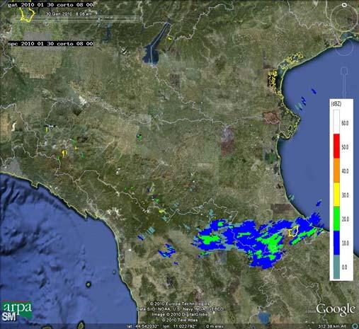Attorno alle 15 UTC nuove precipitazioni si manifestano sull Appennino Centro Orientale e sull estremo orientale della