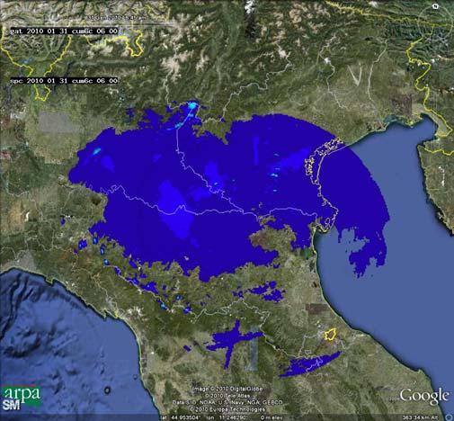 3 Cumulate di precipitazione sull Emilia Romagna La precipitazione è stata prevalentemente nevosa su tutta