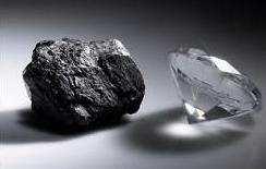 Esempio di allotropia: il C a temperatura ambiente è sotto forma di grafite, ad elevate pressioni prevale la forma allotropica del diamante.