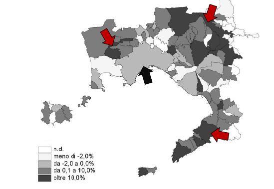 provincia di Napoli con oltre 5.000 abitanti. Var.