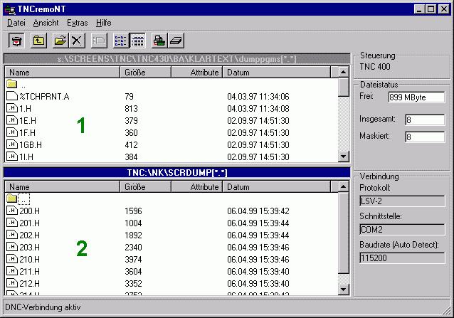 12.8 Programmazione interfacce dati Trasmissione dati tra TNC e TNCremoNT Controllare che il TNC sia collegato alla corretta interfaccia seriale del PC o alla rete.